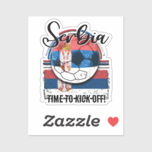 Football Serbia Flag, Retro Soccer Design