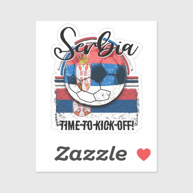 Football Serbia Flag, Retro Soccer Design (Sheet)
