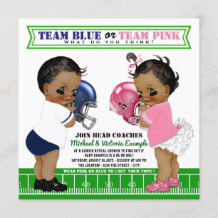 Football Sexe Révéler Baby Shower Invitations
