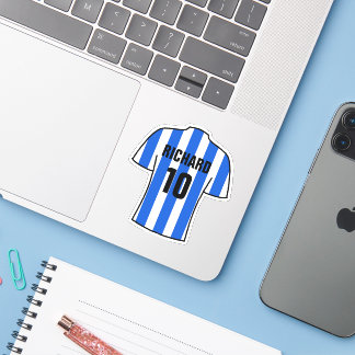 Football shirt design in Blue & White Stripes