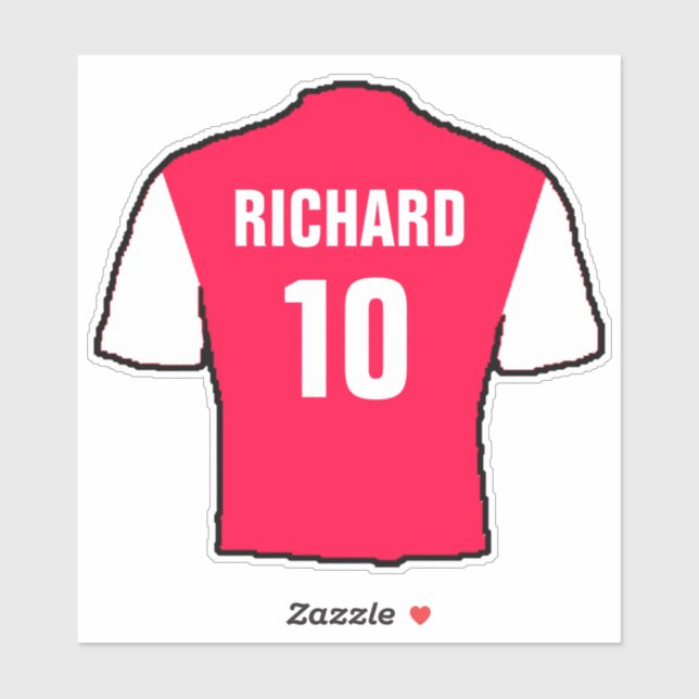 Football shirt design in red & white. (Sheet)
