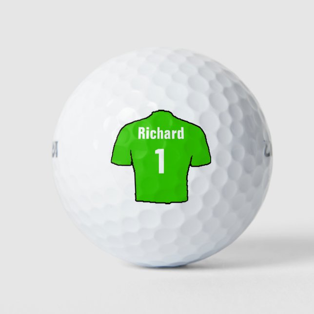 Football Shirt Design on Football Fan's Golf Balls (Front)