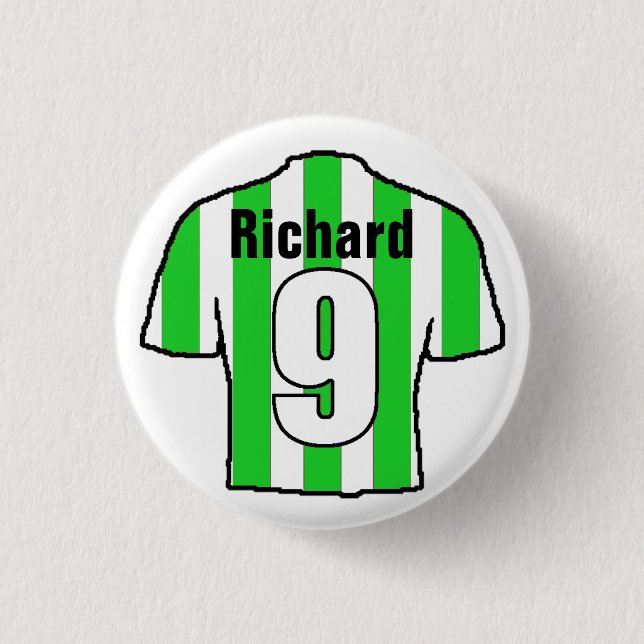 Football Shirt Design to Personalize. 1 Inch Round Button (Front)