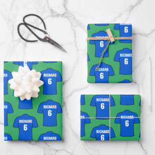 Football Shirt in Blue Wrapping Paper Sheets