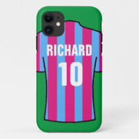 Football Shirt in Claret & Blue