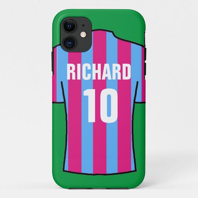 Football Shirt in Claret & Blue Case-Mate iPhone Case (Back)