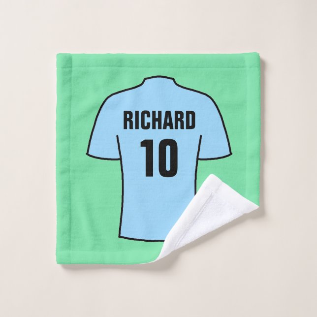 Football Shirt in Light Sky Blue Wash Cloth (Wash Cloth)
