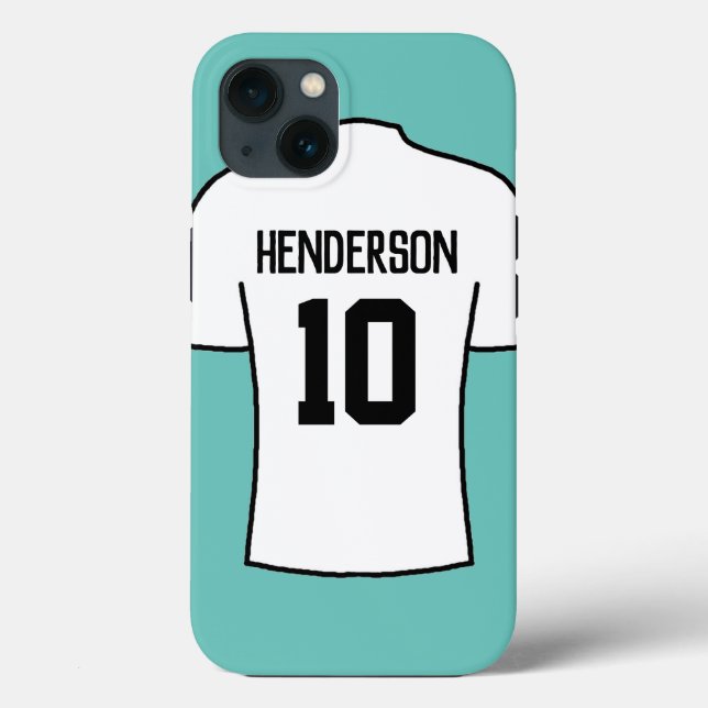 Football Shirt in White with Name and Number Case-Mate iPhone Case (Back)