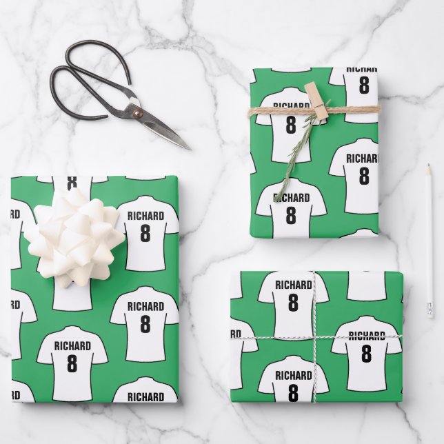 Football Shirt in White Wrapping Paper Sheets (Front)