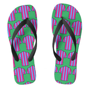 Football Shirts Design in Claret and Blue Flip Flops