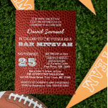 Football Silver Bar Mitzvah Invitation<br><div class="desc">These casual chic invitations are perfect for any sporty Bar Mitzvah celebration. Each line of text is fully customizable to say just what you want!

Find coordinating products in the Bar Mitzvah Celebration Collection.</div>