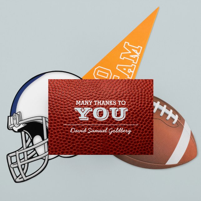Football Silver Bar Mitzvah Thank You Note (Creator Uploaded)