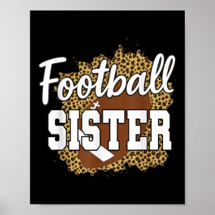 Football Sister Leopard Football Love Football Pla Poster
