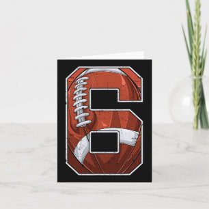 Football Sixth 6th Birthday Boy Six 6 Years Old Bd Card