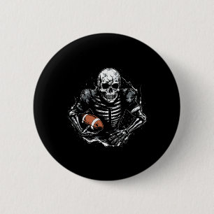 Football Skeleton Football Player Halloween Spooky 2 Inch Round Button