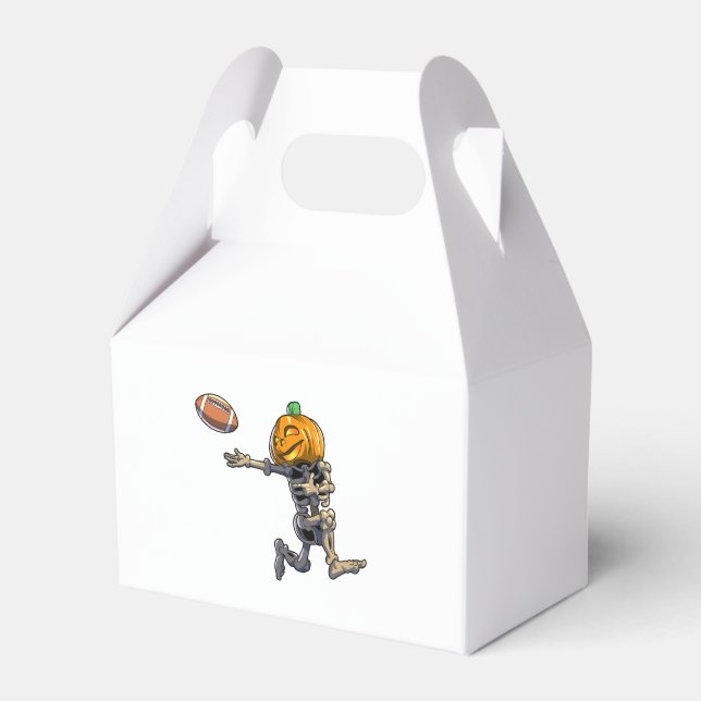 Football Skeleton Halloween Men Boys Football Hall Favor Box (Front Side)