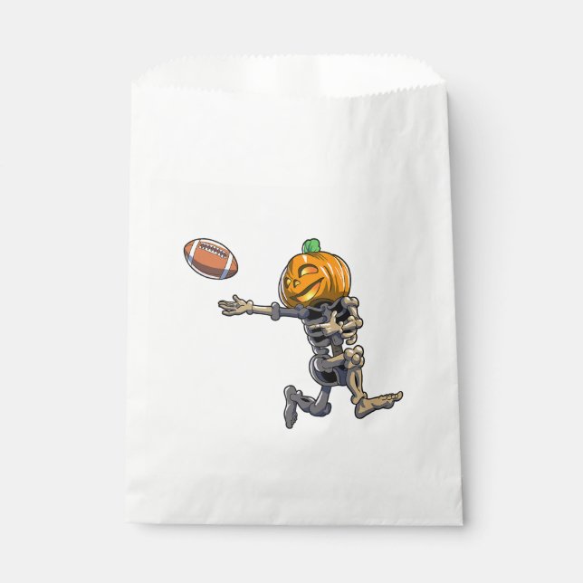 Football Skeleton Halloween Men Boys Football Hall Favour Bag (Front)