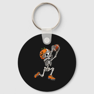 Football skeleton halloween pumpkin keychain