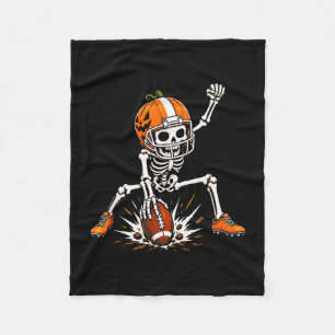 Football skeleton pumpkin halloween costume boys fleece blanket