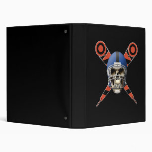 Football Skull with Helmet and Yard Markers Binder