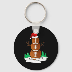 Football Snowman Balls Christmas Pajama Gifts Men  Keychain