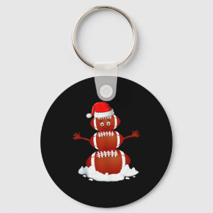 Football Snowman Xmas Holiday Srts Player Funny Ch Keychain