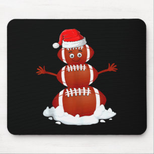 Football Snowman Xmas Holiday Srts Player Funny Ch Mouse Pad