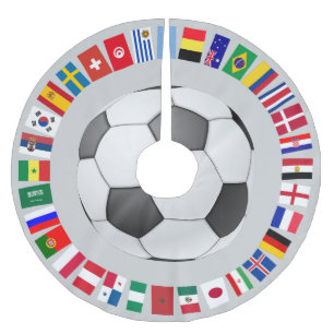 FOOTBALL SOCCER 2018 TEAM FLAGS SYMBOL CIRCLE BRUSHED POLYESTER TREE SKIRT