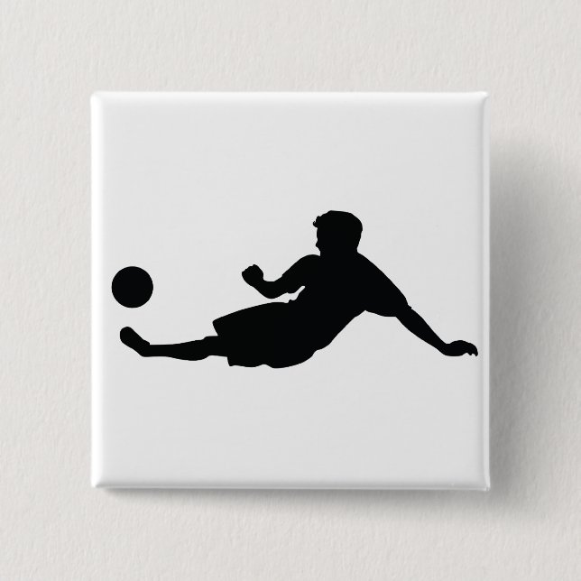 Football Soccer 2 Inch Square Button (Front)