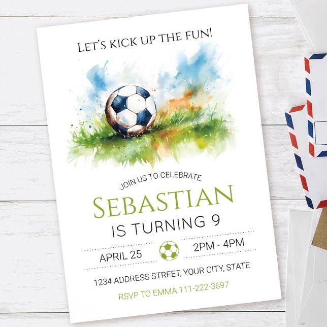 Football Soccer Anniversaire Fête Invitation (Créateur téléchargé)