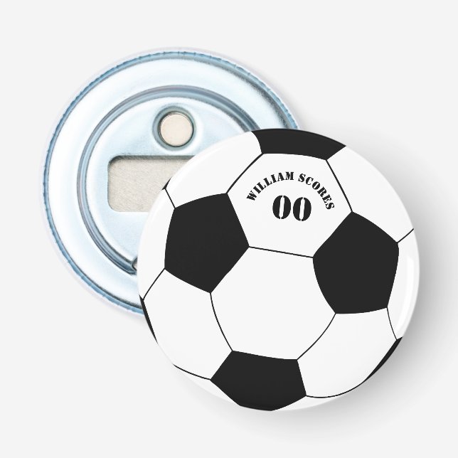 Football & Soccer Ball Opener with Name & Number (Front)