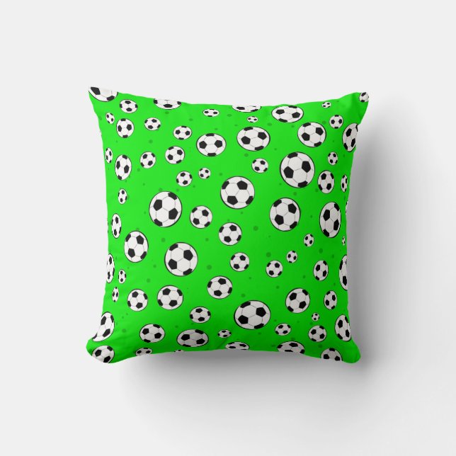 Football / Soccer Ball Seamless Pattern Throw Pillow (Front)
