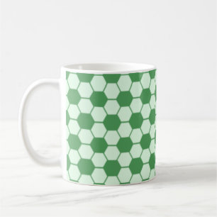 Football / Soccer Ball Texture Pattern - Green   Coffee Mug