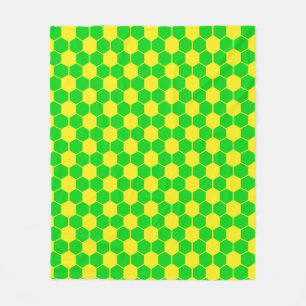 Football / Soccer Ball Texture - Yellow & Green  Fleece Blanket
