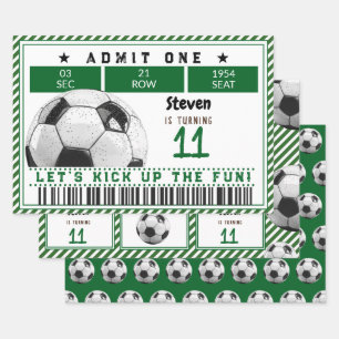 Football soccer game kids birthday wrapping paper sheet