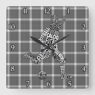 Football Soccer Languages Clock