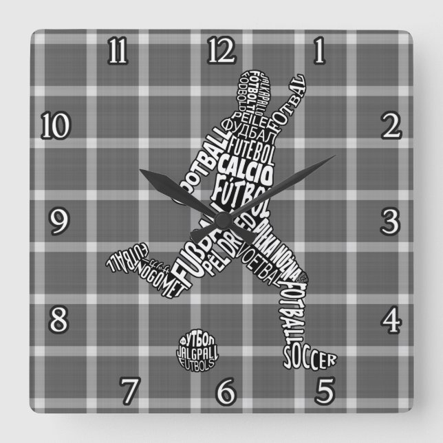 Football Soccer Languages Clock (Front)