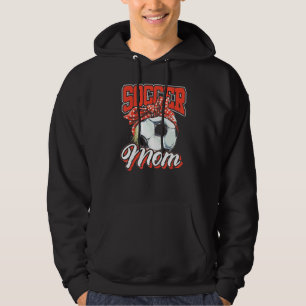 Football Soccer Mom Messy Bun Motheru2019s Day Soc Hoodie