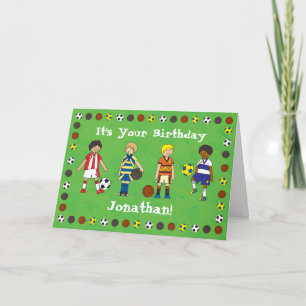 Football Soccer personalised birthday card