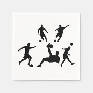 Football Soccer Player Silhouette Sport Napkin