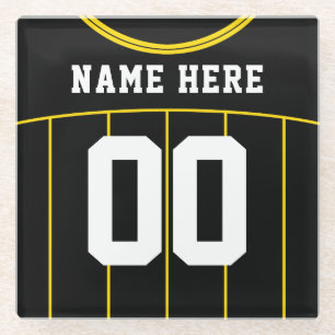 Football Soccer Shirt Name & Number Custom Glass Coaster