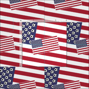 Football Soccer Stars and Stripes Flag Fabric