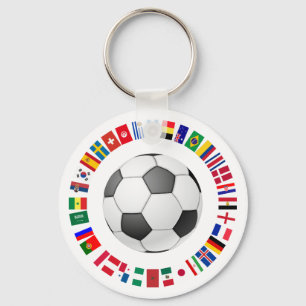 FOOTBALL SOCCER TEAM FLAGS 2018 KEYCHAIN