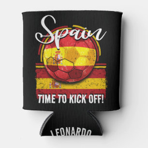 Football Spain Flag, Spanish Soccer Fan Can Cooler