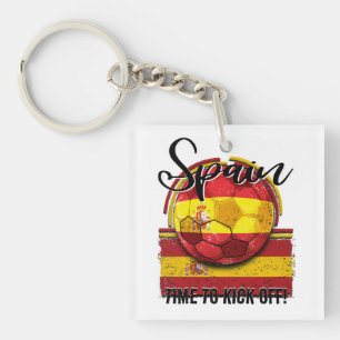 Football Spain Flag, Spanish Soccer Team Keychain
