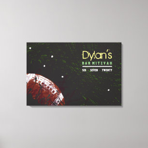 FOOTBALL SPLATTER Bar Mitzvah Sign In Memory Board