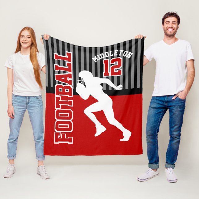 Football 🏈 Sport - Dark Red Fleece Blanket (In Situ)
