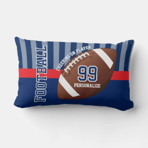 Football Sport in Dark Blue and Red Lumbar Pillow