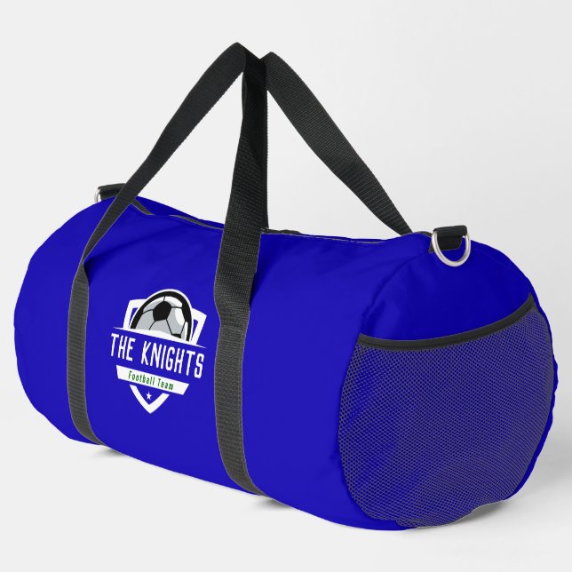 Football Sport Royal Blue Duffle Bag (Right Corner)
