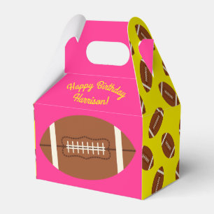 Football Sports Birthday Party Pink Favor Box
